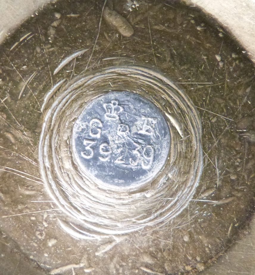 Two Georgian / Victorian brass bell weights comprising 14lb and 7lb stamped with GR cipher to base - Image 2 of 3