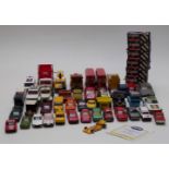 Fifty Corgi, Dinky, Matchbox and similar diecast model vehicles, some in original boxes