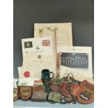 Rhodesian Light Infantry memorabilia including official papers, cap badge, lanyards insignia and