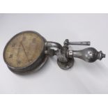 Hopkins Huddersfield large steam or similar pressure gauge, height including fittings 58cm