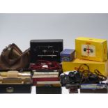 Overbeck's rejuvenator in original case, UVral machine and a Gladstone bag and contents including