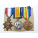 British Army WWI medals comprising 1914/1915 Star, War Medal and Victory Medal named to SE 3528