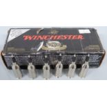 Twenty six Winchester Supreme .243 ballistic silver tip rifle cartridges, in original box. PLEASE