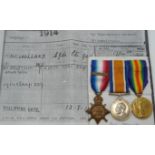 British Army WWI medals comprising Aug-Nov 1914 Mons Star, War Medal and Victory Medal named to 9011