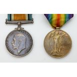 British Army WWI medals comprising, War Medal and Victory Medal named to 136015 Sapper W.