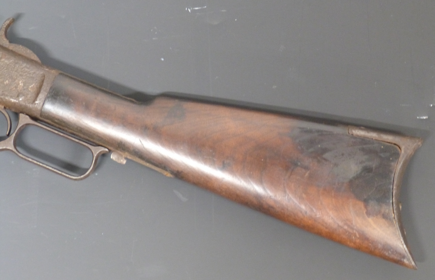 Winchester Model 1873 .44 saddle ring underlever rifle with adjustable pop-up sights, steel butt - Image 6 of 7