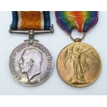 British Army WWI medals comprising War Medal and Victory Medal named to D.14607 Pte. W.T.Brooks,