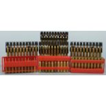 Eighty .243 rifle cartridges, all in cartridge holders. PLEASE NOTE THAT A VALID RELEVANT FIREARMS/