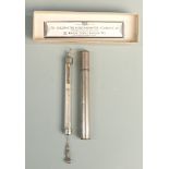 Goldsmiths and Silversmiths Company Ltd cased travelling spring type glass tube letter scales in box