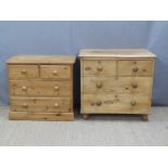 Two pine chests of two over two drawers, each approximately W76 x D40 x H70cm