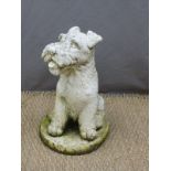 Garden reconstructed stone model of a dog, height 38cm
