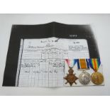 Royal Navy WWI medals comprising 1914/1915 Star, War Medal and Victory Medal named to L4892 C F