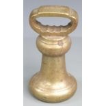 Victorian 14lb brass bell weight with Easton impressed to base and Eastbourne to one side of handle