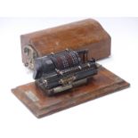 Britannic vintage mechanical calculator by Guys Calculating Machines No 1937 in wooden carry case