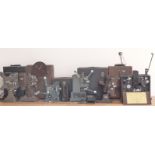 Six various cased cine film projectors including Bolex Paillard 16mm example, Filmo model 8,