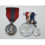 King George V for Faithful Service Medal named to Arnold Whitehead together with Jubilee Medal and
