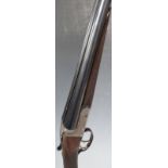 Webley & Scott 12 bore side by side ejector shotgun with border engraved named lock, top strap,