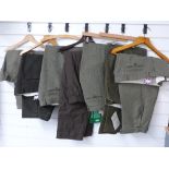 A selection of various moleskin and tweed trousers and breeks, includes Barbour, larger sizes 40-