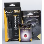 Fenix TK15 LED gun flashlight/ torch with AR102 remote pressure switch and AD302-R filter adapter,