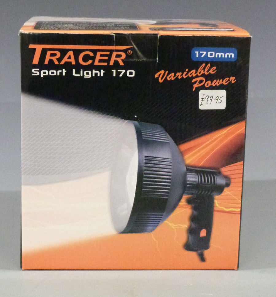 Tracer Sport Light 170 hunting lamp with variable power, new and sealed in original box.