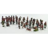 Forty five Britains and similar lead model soldiers, cowboys and Indians