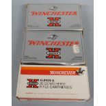 Fifty three Winchester Super X .243 rifle cartridges, all in original boxes. PLEASE NOTE THAT A