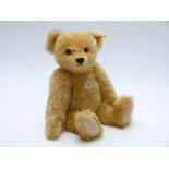 Steiff classic 1909 Teddy bear with blonde mohair, felt pads, growler and jointed limbs, 42cm tall