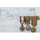 British Army WWI medals comprising 1914/1915 Star, War Medal and Victory Medal named to 776 Gunner T