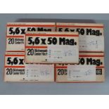One hundred Sinoxid 5.6 x 50 rifle cartridges, all in original boxes. PLEASE NOTE THAT A VALID