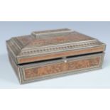 Huntley & Palmer biscuit tin with faux inlaid and carved decoration
