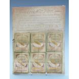 George W Hughes Ajusto advertising shop pen nib display with 36 packets of pen nibs mounted on card,