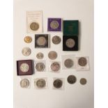 A collection of UK coins to include Festival of Britain, £5 examples, Prince Charles investiture