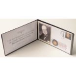 Sir Winston Churchill 22ct gold sovereign presentation cover with 1965 gold full sovereign
