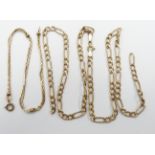 A 9ct gold chain/ necklace and a 9ct gold bracelet, 6.1g