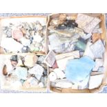 A quantity of agate tiles, quartz samples etc