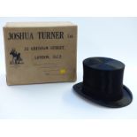 A boxed silk top hat by Joshua Turner
