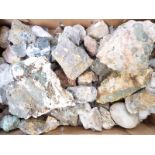 A collection of mineral samples including pyro morphite, quartz etc