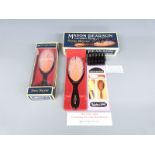 Two Mason Pearson NU2 medium size hairbrushes, new in box
