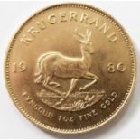 1980 gold full Krugerrand