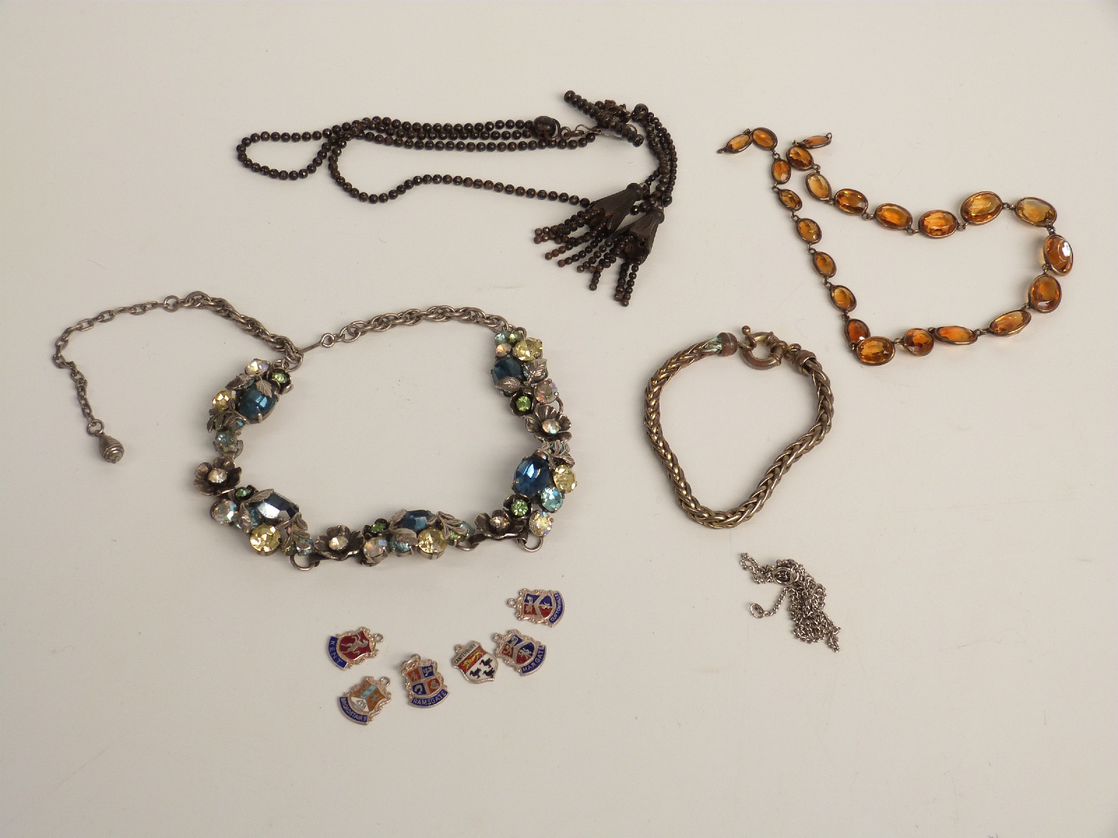 A collection of costume jewellery including a Roamer watch, Jewelcraft necklace, silver necklace, - Image 2 of 6