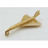 A 9ct gold Concorde charm, 1.8g