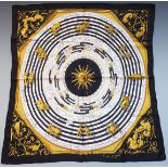 Vintage Hermes sundial design ladies silk scarf