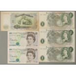 J B Page £1 notes comprising a pair uncirculated Y36L 307430, Y36L 307431, together with a further
