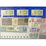 J.B.Page one pound notes comprising ten consecutive examples HS25 440255-264 together with a group