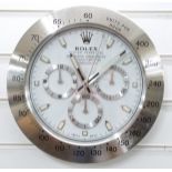 Rolex Oyster Perpetual Cosmograph Daytona dealers shop display advertising wall clock with white