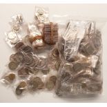 A collection of UK coinage to include Victorian shillings and other silver coinage, gradeable