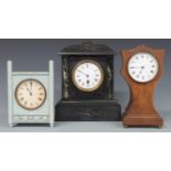 Slate mantel clock and two other mantel clocks