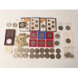 A collection of modern £5 crowns, £2 single colour coins, Festival of Britain, first decimals etc
