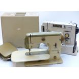 Two electric sewing machines by Toyota and Bernina