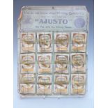 George W Hughes Ajusto advertising shop pen nib display with 72 packets of pen nibs mounted on card,